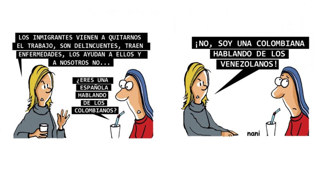 Caricatura de Adriana Mosquera (Nani) en la columna Magola